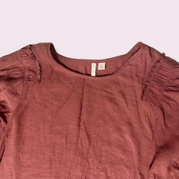 🌟SALE 2/$10.00‼️ EST. 1646 Women’s 3/4 Blush Pink Sleeve Blouse size L - Picture 4 of 6